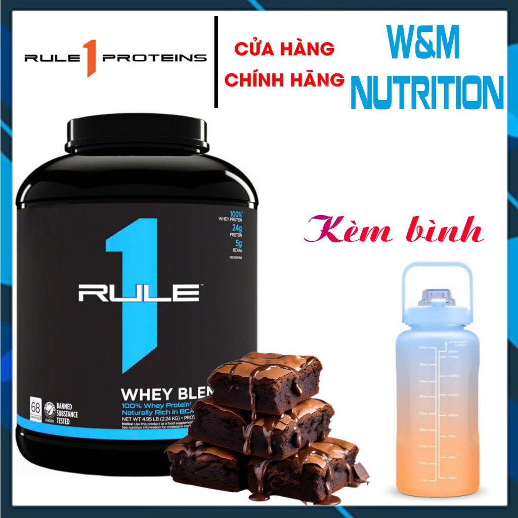 SỮA TĂNG CƠ RULE 1 Blend PROTEIN 5LBS FUDGE BROWNIE - Whey Protein ISOLATE & HYDROLYZED WHEY