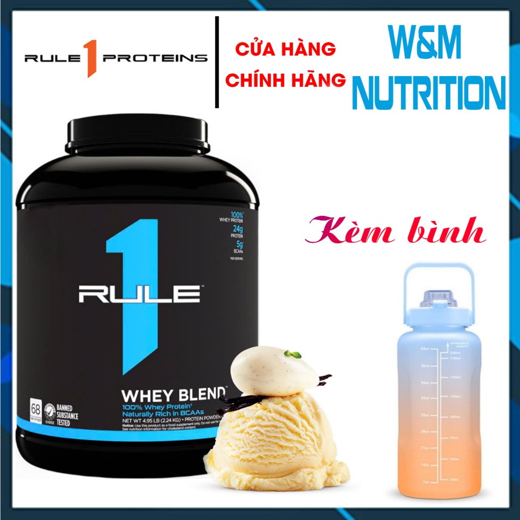 SỮA TĂNG CƠ RULE 1 Blend PROTEIN 5LBS VANILLA - Whey Protein ISOLATE & HYDROLYZED WHEY