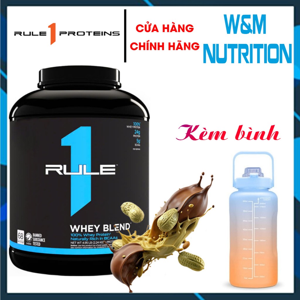 SỮA TĂNG CƠ RULE 1 Blend PROTEIN 5LBS PEANUT BUTTER - Whey Protein ISOLATE & HYDROLYZED WHEY