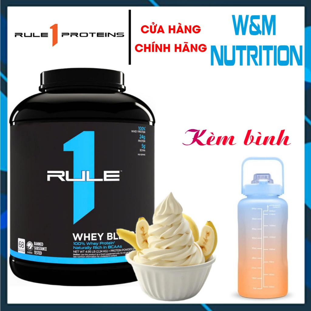 SỮA TĂNG CƠ RULE 1 Blend PROTEIN 5LBS BANANA - Whey Protein ISOLATE & HYDROLYZED WHEY