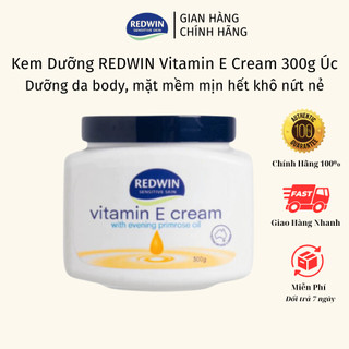 Kem Dưỡng Ẩm Redwin Vitamin E Cream 300g Úc - Dưỡng Da Hết Khô Nứt Nẻ Mềm Mịn  Chính Hãng  