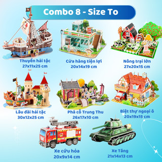 COMBO 8 BỘ SIZE TO 18-25 cm - Đồ Chơi Lắp Ghép Mô Hình 3D Nhiều Chủ Đề - Quà tặng cho bé trai