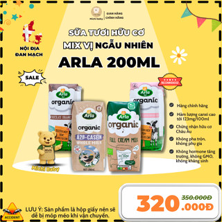 MIX SỮA TƯƠI- 1 Thùng 12 Hộp Sữa Tươi Mix Vị UHT Hữu Cơ Arla Đan Mạch 200ml - Michi Baby MC740