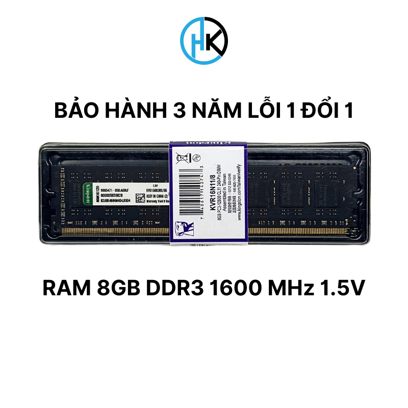  Ram PC 8GB DDR3 bus 1600 MHz kingston memory PC3 12800 DIMM - Bảo hành 3 năm lỗi 1 đổi 1 