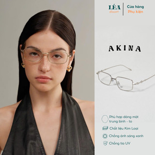[LÉA GLASSES] Kính mắt chuyên lắp cận AKINA cao cấp dáng vuông Bayonetta Y2K Oval Vintage HOT TREND