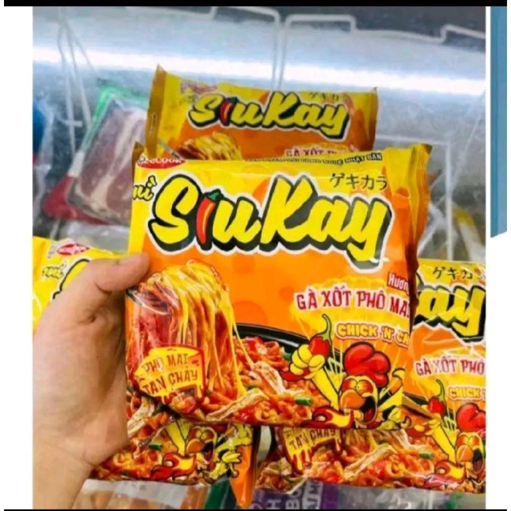  Combo 6 gói mì Siukay 3 vị hải sản  bò  gà xốt phô mai 