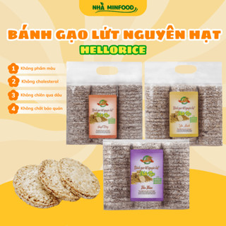 Bánh Gạo Lứt Nguyên Hạt Hello Rice Không Đường-Giòn-Thơm Túi[3cây/51bánh] |Tốt cho người Giảm cân,  ăn kiêng, Healthy