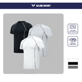 Áo Thun Thể Thao Bodyfit BAZIK SPORT co giãn, thoải mái Tập Gym, Chạy bộ, Vận động thể thao