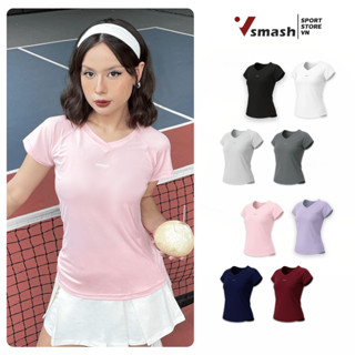 Áo Thun Thể Thao Nữ Vsmash Sportswear FLYWEIGHT Cao Cấp – Co Giãn, Nhẹ, Mát, Gym Chạy Bộ Cầu Lông Yoga Tennis Pickleball