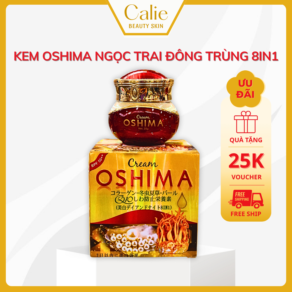 Kem Oshima Ngoc Trai Đông Trùng  Dưỡng Trắng Da Cao Cấp 8 in 1