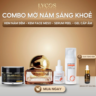 {Tặng Serum cốt hoa 10ml} COMBO MỜ NÁM SÁNG KHỎE LYCOS (Gồm: Kem nám đêm - Kem Face - Tinh chất peeling - Dưỡng ẩm b5)
