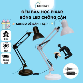 Đèn Bàn Học Đèn Bàn Làm Việc PIXAR Bóng Đèn LED Chống Cận Bảo Vệ Mắt 3 Màu Kẹp Bàn ,Để Bàn, Sơn Tĩnh Điện