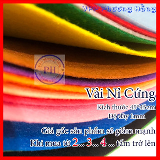Vải nỉ cứng - dạ cứng mầm non khổ 45*45cm làm treo nôi, handmade
