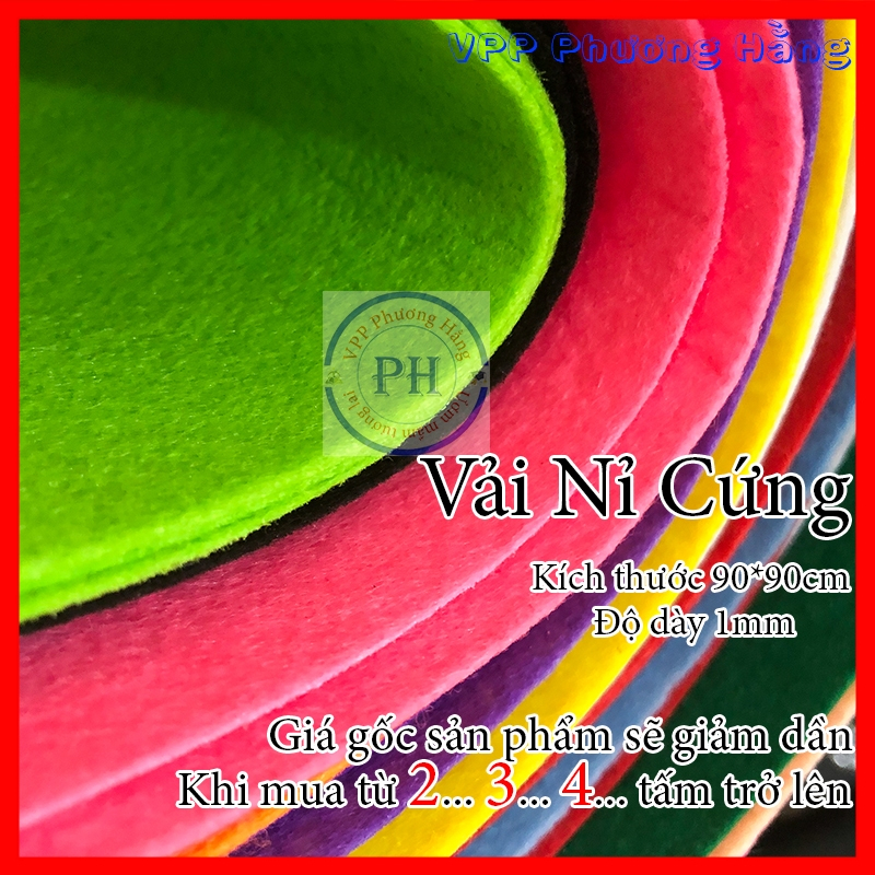 Vải nỉ cứng mầm non khổ 90*90cm - Vải dạ cứng làm treo nôi, handmade