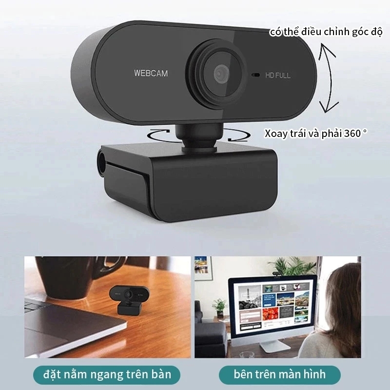 Webcam mini Máy tính 1K Livestream có Mic cho PC, Laptop, Độ Phân Giải Full HD 1080P Camera Trợ Sáng Cực Nét\ A6 | BigBuy360 - bigbuy360.vn