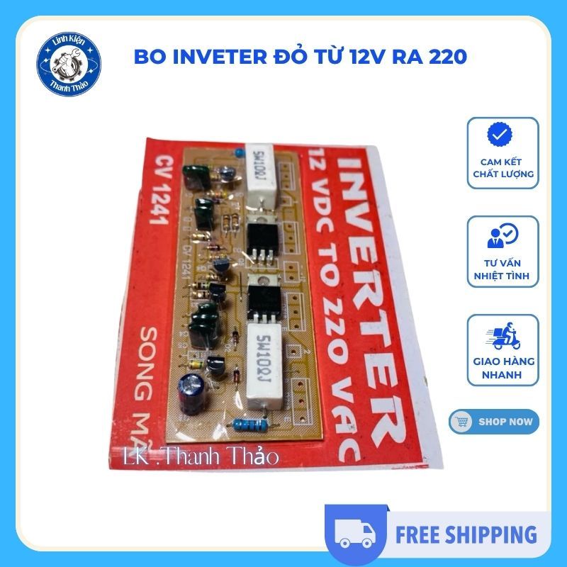 Bo inveter đỏ từ 12v ra 220 , bo kích để đổi điện