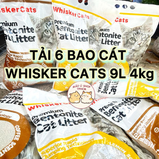   TẢI 6 BAO  CÁT WHISKERCATS 9L 4kg - CÁT VỆ SINH CHO MÈO GIÁ RẺ ÍT BỤI VÓN TỐT 