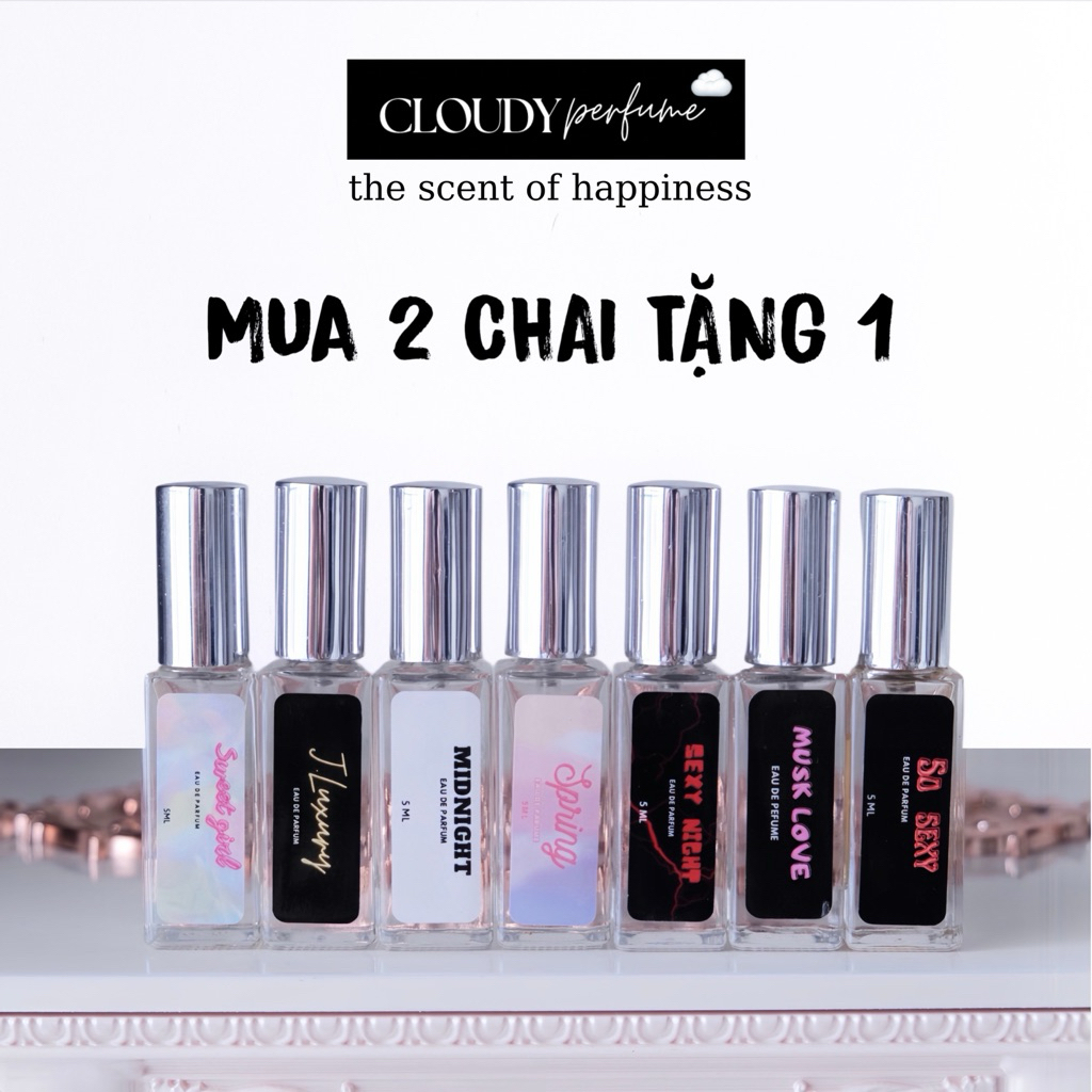 (5ML Mua 2 chai tặng 1) TINH DẦU NƯỚC HOA lưu hương 8-12 tiếng CLOUDY perfume 5ML