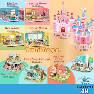   CHỌN MẪU  Bộ tranh ghép 3D mô hình  ngôi nhà bằng xốp EPS giúp bé phát triển tư duy sáng tạo tính kiên trì đồ chơi 