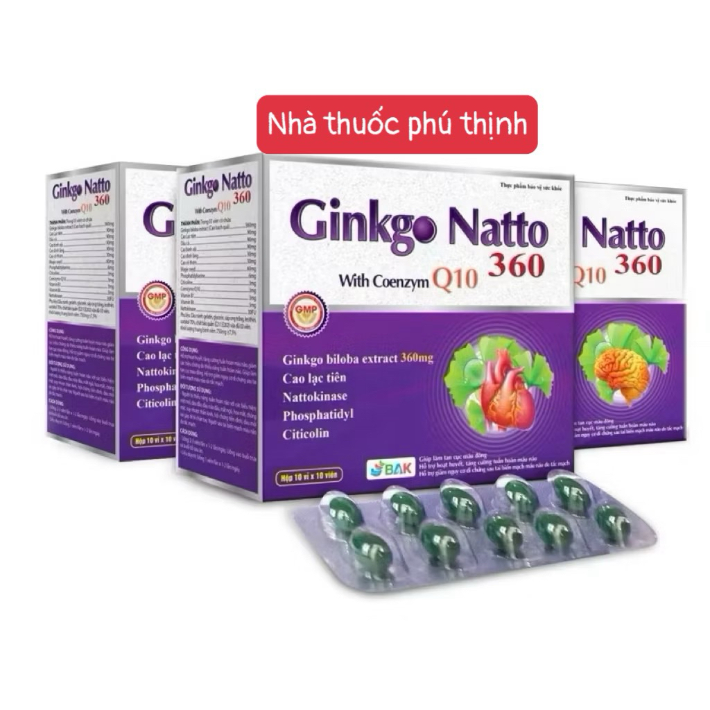 ✅(chính hãng) Ginkgo natto with coenzym q10, hộp 100 viên (hàng loại 1, date mới)