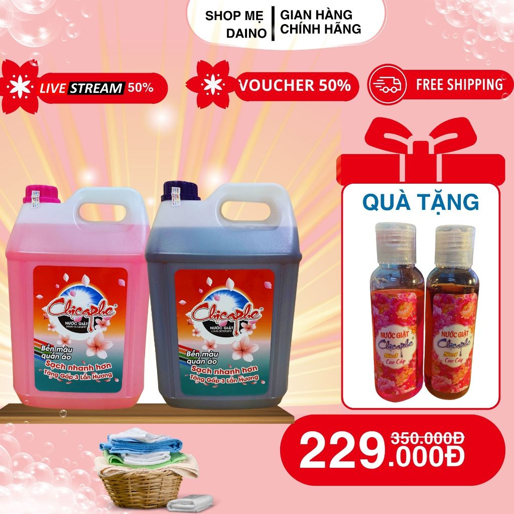 Nước giặt xả cao cấp Chicaphe can 10L hương compho, siêu sạch, thơm, mềm vải - shop Mẹ Daino