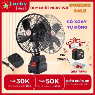  Quạt Tích Điện Lồng Sắt Makita Kích Thước 8 Inch pin 10-20 cell sử dụng 12-20h 