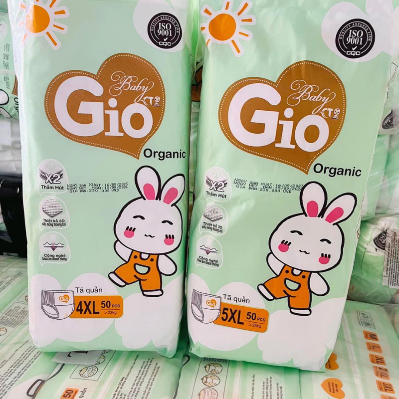 COMBO 2 BỊCH Bỉm quần Baby Gio Organic 100 miếng