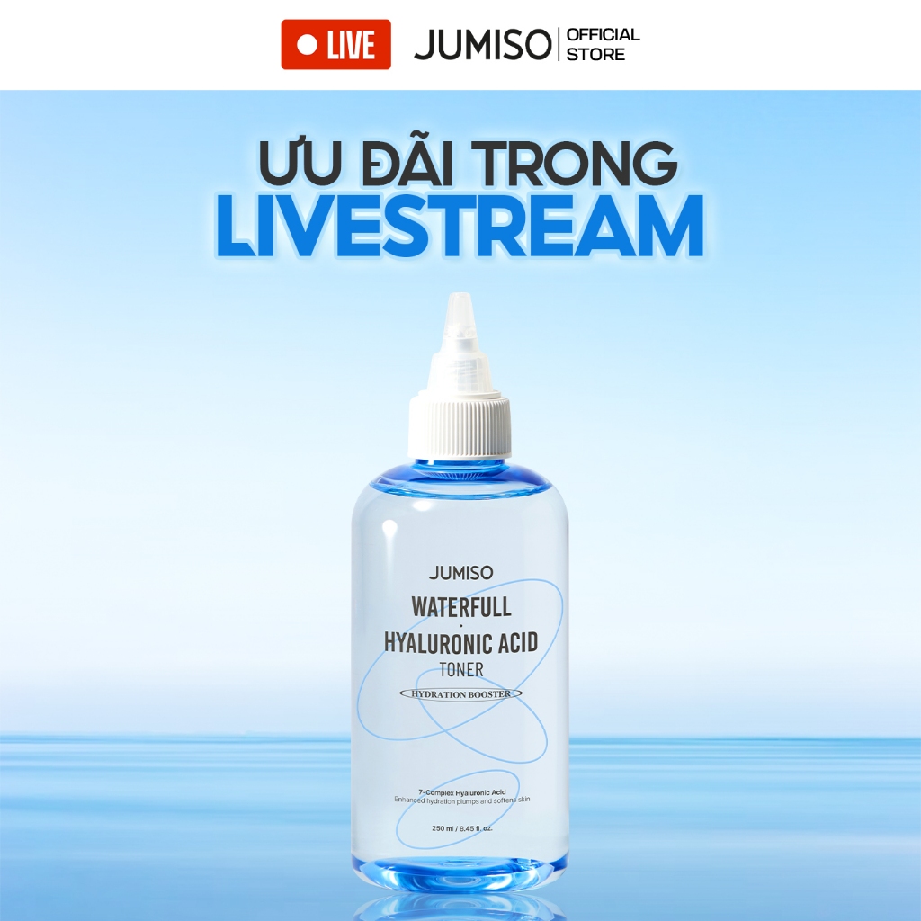 [KOL] Nước hoa hồng cấp ẩm JUMISO Waterfull Hyaluronic Acid Toner 250ml