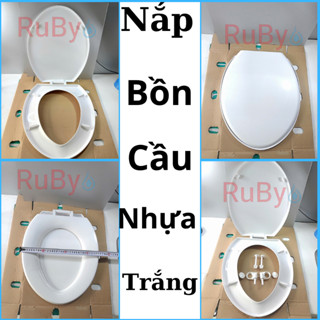  Nắp Bồn Cầu Nhựa Trắng TBVS RuBy – Bền Đẹp – Dễ Lắp – Phù Hợp Mọi Không Gian Vệ Sinh 🔹 Tên sản phẩm: Nắp bồn cầu nhựa 