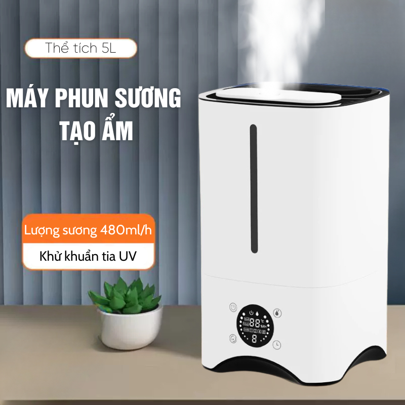 Máy Phun Sương Tạo Ẩm Khuếch Tán Tinh Dầu Beemi - Máy Bù Ẩm Dung Tích 5 Lít Công Suất 25W