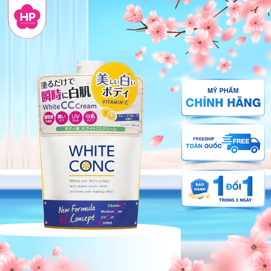 Kem Dưỡng Trắng Da Toàn Thân Ban Ngày White Conc CC Cream C II 200g (Combo Kem Dưỡng Và Set Mini)