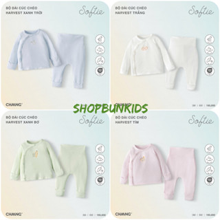 Bộ dài tay sơ sinh Chaang cài chéo cài lệch sơ sinh vải cotton dreamy BST mới mỏng mát
