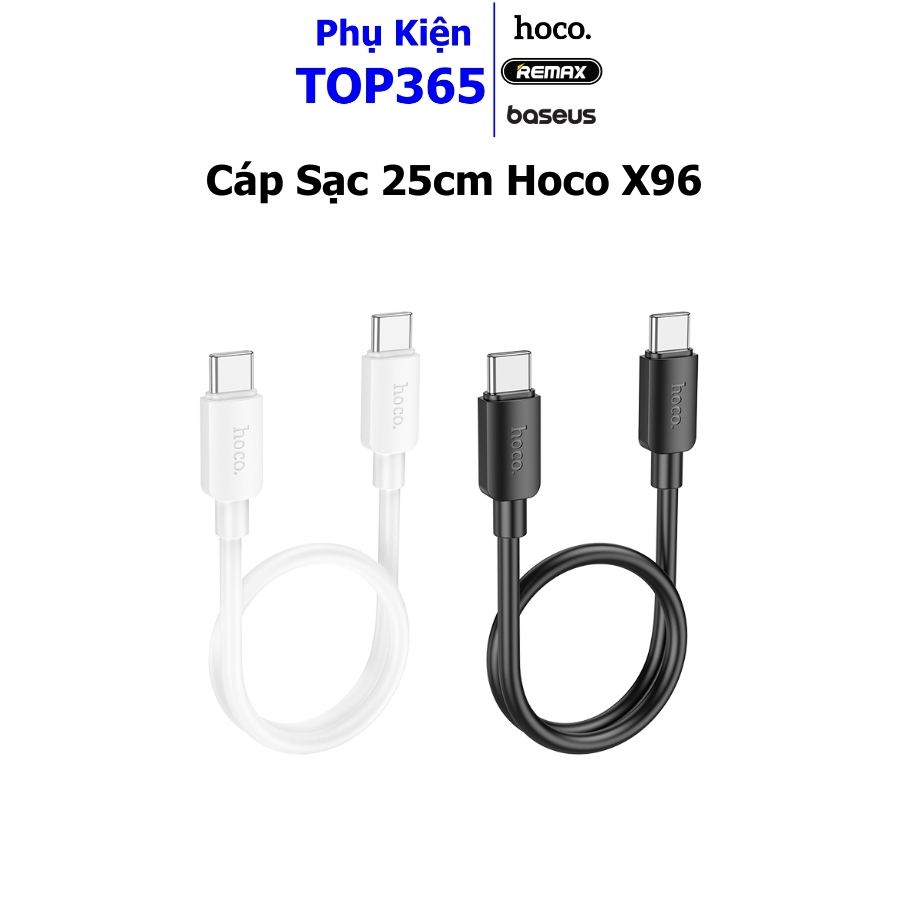 Cáp sạc nhanh 60w chân Type C sang Type C Hoco X96 độ dài 25cm