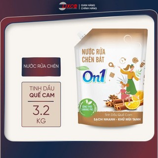  Nước rửa chén bát On1 tinh dầu quế cam siêu sạch bóng vết dầu mỡ khử mùi tanh túi 3.2Kg & can 3.5kg - Lixco Việt Nam 