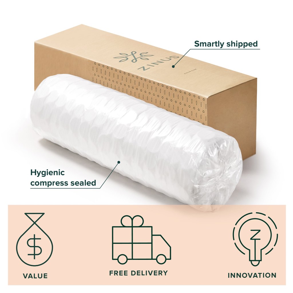 Nệm Lò Xo Memory Foam Gel 25cm Zinus - 10in Gel-Infused Memory Foam Hybrid Spring Mattress | BigBuy360 - bigbuy360.vn