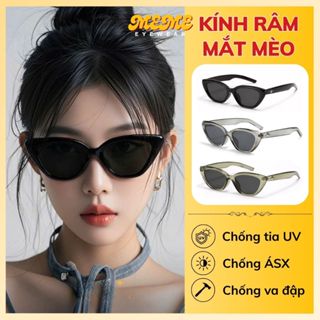  Kính râm mắt mèo chống uv đi biển thời trang mắt kính mát gọng nhựa phong cách hàn quốc R1 