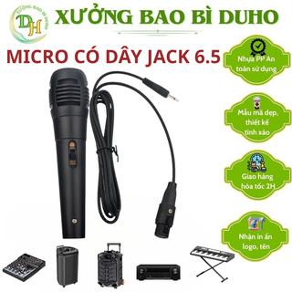 Mic Có Dây Giá Rẻ Cho Âm Ly Loa Kéo Loa Karaoke Bluetooth Jack 6.5 Thông Dụng Hút Giọng Echo Độ Vang