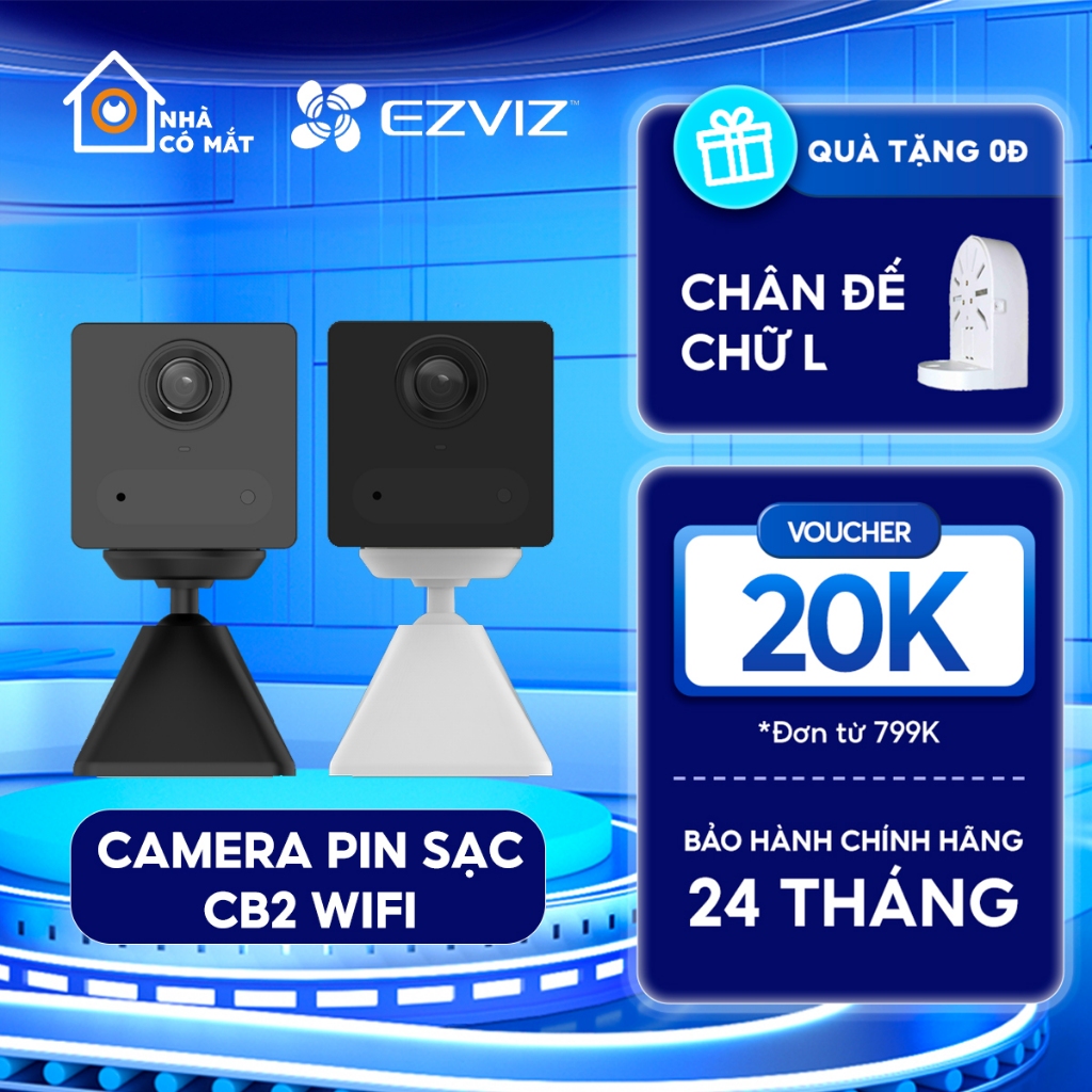 Camera Mini EZVIZ Pin Sạc CB2/BC2 Wifi 2MP; 4G 3MP, Nhỏ Gọn, Hàng Chính Hãng, Bảo Hành 24 Tháng