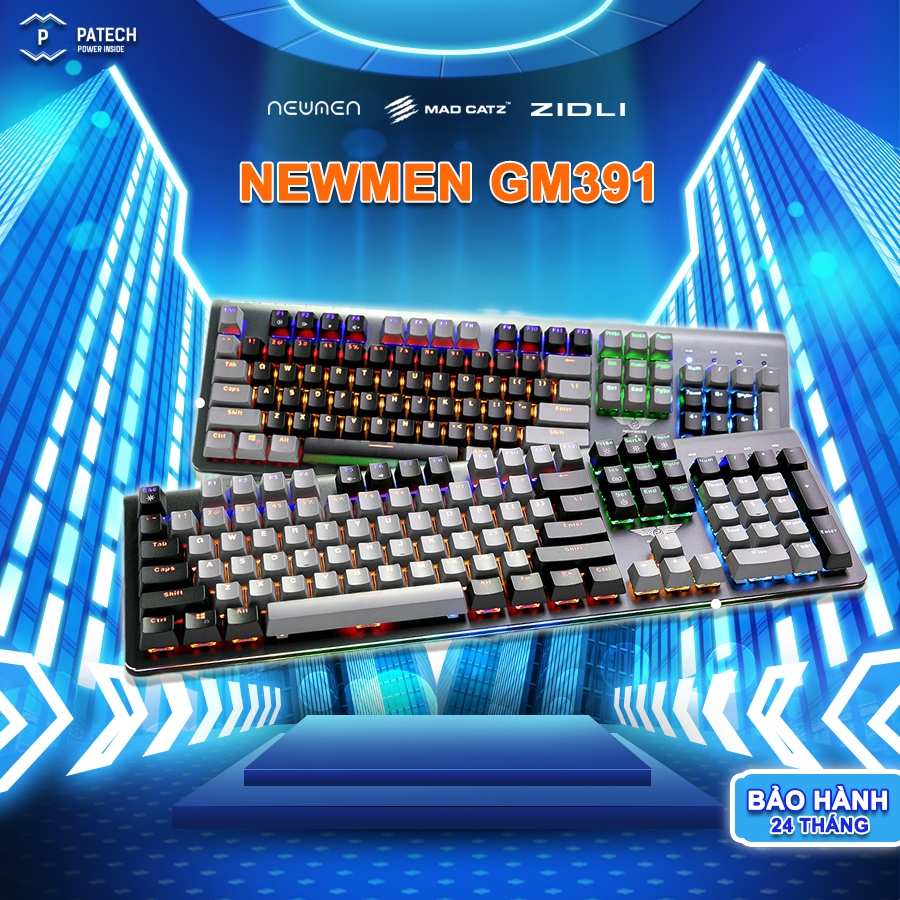 Bàn phím quang cơ có dây Gaming Newmen GM391, Led RGB, chống nước chống bụi - Hàng chính hãng - Bảo 