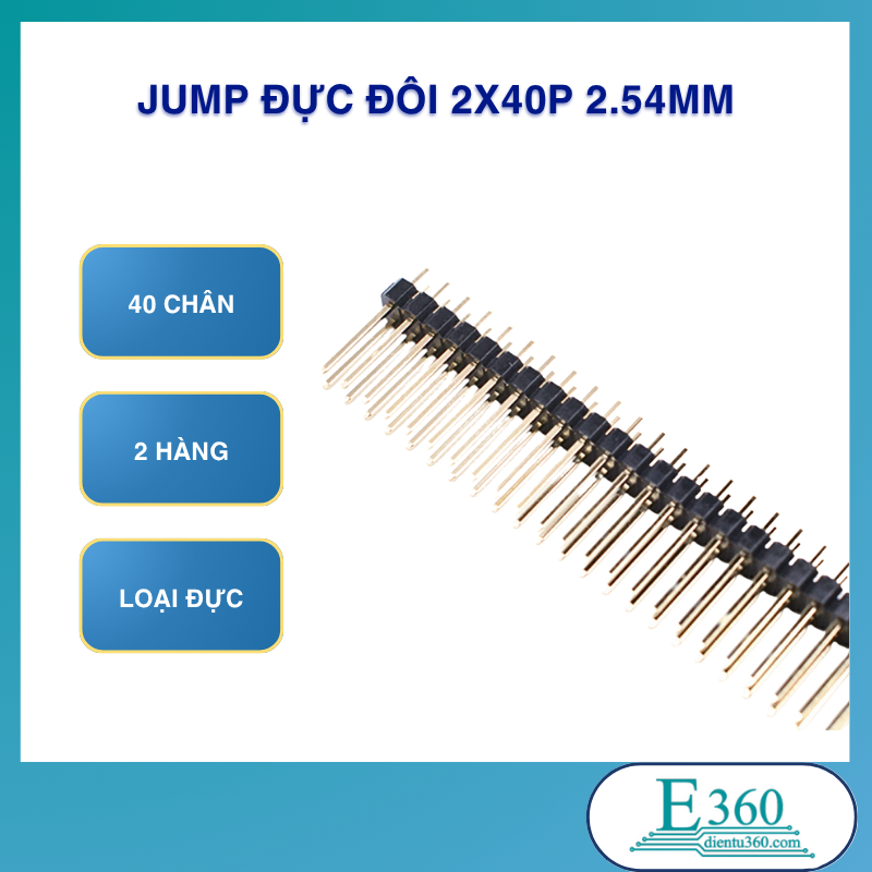 JUMP Đực Đôi 2X40P 2.54MM (5Pcs)
