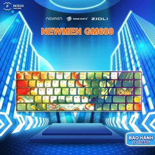  Bàn Phím Cơ Không Dây Dual Mode Newmen GM680  Ngoạ Hổ Tàng Long ,Layout 68 phím Hotswap,Đa Chế Độ Kết Nối-PC Laptop ĐT 