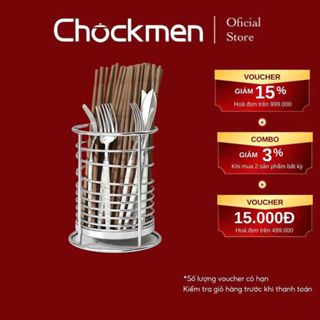  Ống Đũa Thìa CHOCKMEN Inox Cao Cấp Dày Dặn Giá Đựng Đũa Ống Đũa Muỗng Khay Ráo Đũa Nhà Bếp Tiện Dụng 