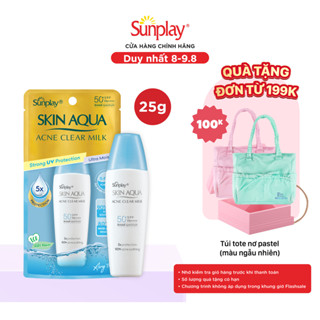 Kem chống nắng Skin Aqua cho da mụn,dạng sữa dùng hàng ngày Sunplay Skin Aqua Acne Clear Eco Việt Nam SPF 50,PA++++ 25g 
