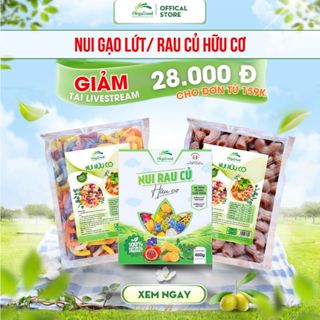 Nui gạo lứt / rau củ Orgafood cao cấp 500g EAT CLEAN giảm cân healthy thức ăn cho người ăn kiêng