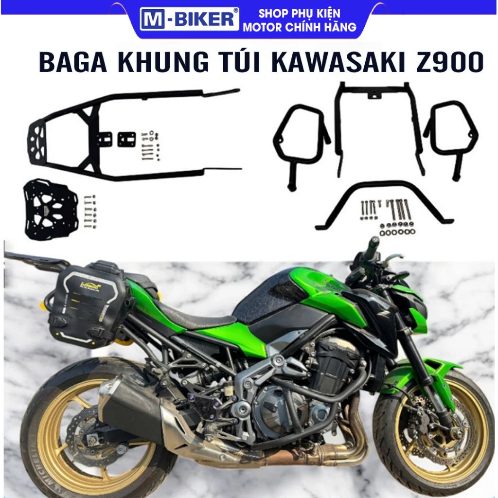 Baga Khung Gắn Túi Kawasaki Z900 Phụ Kiện Kawasaki Z900 Touring Tiện Lợi, Lắp Chuẩn Zin