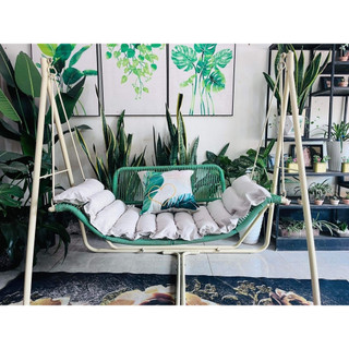 Xích đu cánh én HEALHOMES decor phòng khách ban công sân vườn quán cafe sang trọng chất liệu giả mây