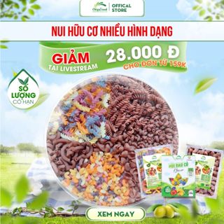 Nui gạo lứt, nui rau củ đầy đủ hình dạng 500g, nui hữu cơ, ăn kiêng eatclean, giảm cân, bé ăn dặm