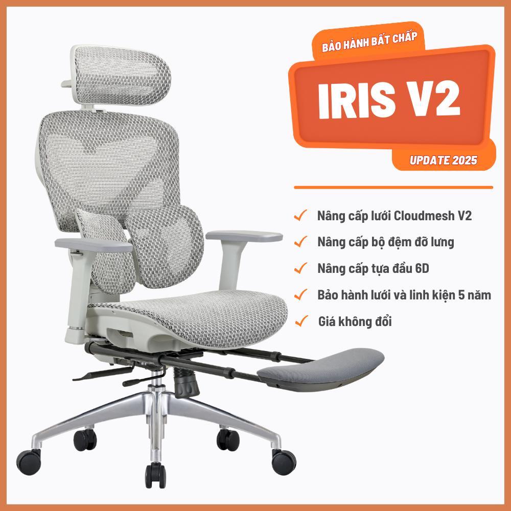 [Hoả tốc 30 phút] Ghế Công Thái Học Manson IRIS V2- Lưới Cloud Mesh Đen/Xám, Hỗ Trợ Cột Sống | BigBuy360 - bigbuy360.vn