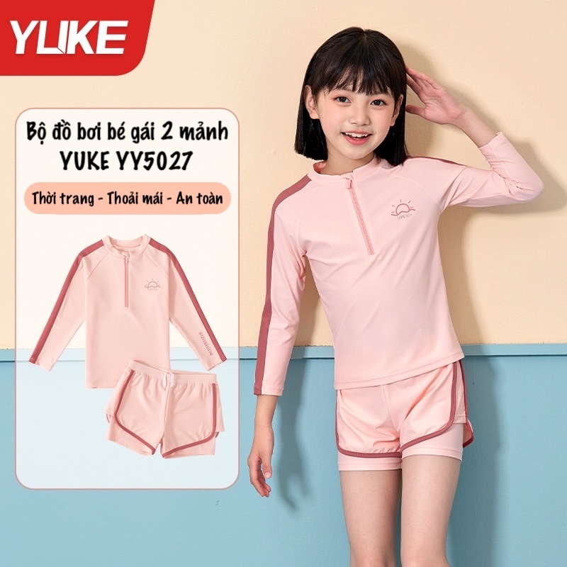 Bộ đồ bơi bé gái YUKE YY5027 - quần 2 lớp chống lộ - nhập khẩu chính hãng