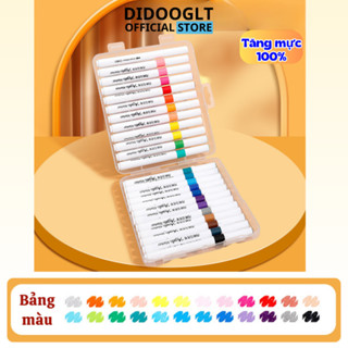  Hộp 60 Bút Màu Acrylic Marker Cao Cấp Didooglt Màu Vẽ Sơn Chống Nước Bộ Cọ Vẽ Trên Mọi Chất Liệu 